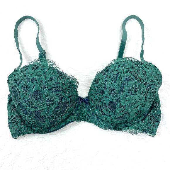 BUY 1 GET 1 FREE Victoria’s Secret dream angels lined demi green lace - Picture 1 of 11